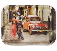 Lashuma Plateau de service rectangulaire 31x23 cm, Plateau de vaisselle en mélamine, Plateau de cuisine brun Design : Tango