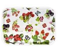 Lashuma Plateau rectangulaire mélaminé Plateau de Service de haute qualité Motif imprimé, Plastique, Baies de la forêt., 38 x 26 cm