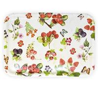Lashuma Plateau rectangulaire mélaminé Plateau de Service de haute qualité Motif imprimé, Plastique, Baies de la forêt., 45 x 31 cm