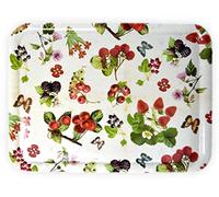 Lashuma Plateau rectangulaire mélaminé Plateau de Service de haute qualité Motif imprimé, Plastique, Baies de la forêt., 50 x 37 cm