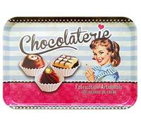 Lashuma Plateau rectangulaire mélaminé Plateau de Service de haute qualité Motif imprimé, Plastique, chocolat, 45 x 31 cm