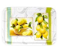 Lashuma Plateau rectangulaire mélaminé Plateau de Service de haute qualité Motif imprimé, Plastique, Citron., 45 x 31 cm
