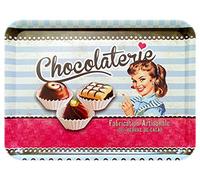 Lashuma Plateau rectangulaire mélaminé Plateau de Service de haute qualité Motif imprimé, Plastique, chocolat, 50 x 37 cm