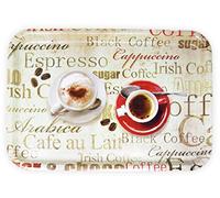 Lashuma Plateau rectangulaire mélaminé Plateau de Service de haute qualité Motif imprimé, Plastique, espresso, 45 x 31 cm