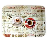 Lashuma Plateau rectangulaire mélaminé Plateau de Service de haute qualité Motif imprimé, Plastique, espresso, 50 x 37 cm