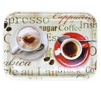 Lashuma Plateau rectangulaire mélaminé Plateau de Service de haute qualité Motif imprimé, Plastique, espresso, 31 x 23 cm