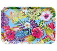 Lashuma Plateau rectangulaire mélaminé Plateau de Service de haute qualité Motif imprimé, Plastique, Tropical, 38 x 26 cm
