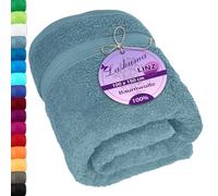 Lashuma Serviette de Bain épaisse Coton Linz, Essuie Main Eponge Bleu Pigeon, Serviette de Toilette 100x150 cm