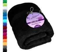 Lashuma Serviette de Bain épaisse Linz, Drap de Bain 100x150 cm, Serviette de Main Noir