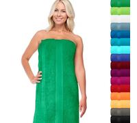 Lashuma Serviette de Plage XXL Linz, Drap de Bain Vert Forêt, Grande Serviette de Bain 100x200 cm