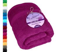 Lashuma Serviette Douche Femme série: Linz, Serviette de Toilette 100x150 cm, Serviette de Bain Violette Eponge