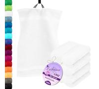Lashuma Serviette Invite Petite Eponge, Serviette de Bain 50x30 cm Linz, 4 Serviette Blanche Coton