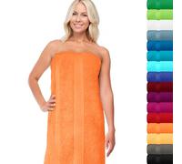 Lashuma Serviette Sauna Coton 70x200 cm, Serviette de Bain Orange Linz Drap de Bain Spa