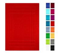 Lashuma Tapis de Bain Tapis de Douche Tapis de Douche 100% Coton Eponge Pure 50x70cm, Coton, Rouge Piment