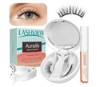 LASHVIEW Cils magnétiques avec applicateur, réutilisables, doux, magnétiques, aspect naturel, avec aimants ultra fins de 0,17 mm, pas besoin de colle, faciles à porter et à enlever