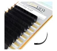LASHVIEW Ellipse Extensions de cils plats pour les yeux, cils individuels, 0,15 mm C Curl 11 mm, semi-permanente, extrêmement légère et douce