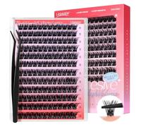 LASHVIEW Lot de 144 extensions de cils autocollants avec pince à épiler - Pas de colle nécessaire - Kit d'extension de cils naturels - Z02 - 10-16 mm