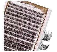 LASHVIEW Lot de 182 extensions de cils en grappes d'aspect naturel avec bande super fine et cils doux réutilisables 9 à 16 mm - Mélange C162