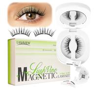 LASHVIEW Magnetische Wimpern Natürlicher Look, 1 Paar Magnetische Wimpern Mit Applikator, Kein Kleber Erforderlich Magnetische Wimpern Magnet Lashes Set, Leicht Zu Tragen Und Zu Entfernen (R02)