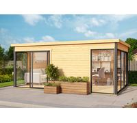Lasita Abri de jardin en bois brut ep. 44 mm 18,09 m² - Domeo 3 Plus - 4423819.30
