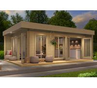 Lasita Abri de jardin en bois d’épicéa brut 21,6 m² - Dominica - 4019999.30