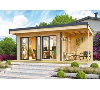 Lasita Abri de jardin en bois d’épicéa brut Doméo 7 Plus - 17,8 m² - 4426619.30