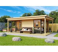 Lasita Studio de jardin en bois 23,7 m² ep. 44 mm - Doméo 3 V2 Plus + terrasse - 4425819.30