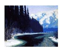 Lasite Clarence Gagnon《Un ruisseau silencieux》Poster Sur Toile Impressions Sur Toile Décorative Pour Le Salon Ou Chambre tableaux decoration murale photo image(Sans Cadre,（50x65cm） 20x26inch)