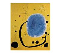 Lasite Joan Miro《L'or de l'azur》Tableaux Affiche Decoration Murale Salon Moderne Tableau Impression sur Toile Deco Maison Salon Chambre Décor（75x90cm） 30x35inch,Sans Cadre