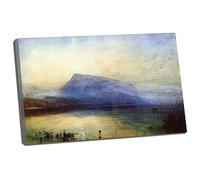 Lasite Joseph Mallord William Turner《Lac Blue Rigi》Poster Impression Sur toile Décor murale Convient Salon Chambre Peinture murale prêt à accrocher(Encadrée,(50x75cm) 20x30inch)