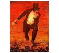 Lasite Rene Magritte《Le retour de la flamme》Tableaux Affiche Decoration Murale Salon Moderne Tableau Impression sur Toile Deco Maison Salon Chambre Décor(Sans Cadre,（30x39cm12x15inch