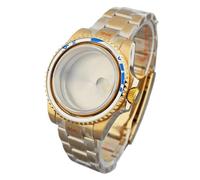 Lasitech Boîtier de plongée 200 m 40 mm for Montre NH35, NH36, NH34 GMT, Bracelet Jubilee, Verre Saphir, Boucle coulissante(Silver-4)