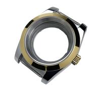 Lasitech Boîtier DJ NH35 de 39 mm, Lunette Plate en Or Jaune, Verre Saphir, for Montre Skx Mod Mod, Compatible avec Les Montres en Acier NH35/36(Case WMT,Glock Clasp)