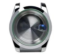 Lasitech Boîtier NH35 avec éclairage Vert, Lunette et Joint, Bracelet en Acier Inoxydable OYS, Verre Saphir, SKX Mod Parts, Mouvement NH35/36, 1 pièce(Flat WMS Case)