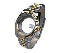 Lasitech Boîtier NH35 de 39 mm, Lunette cannelée DJ2T, Verre Saphir Or Jaune, SK Mod, pièces de Modification DJ adaptées aux Montres en Acier NH35/36(Blue,Glock Clasp)