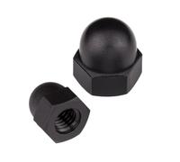 Lasitech Bouchon Hexagonal en Nylon Noir Et Blanc, 10 À 100 Pièces, Écrous Dôme, Écrou Décoratif Plastique Isolant M3M4M5M6M8M10 M12(Black,M5-100pcs)