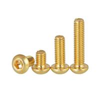 Lasitech Boulons À Tête Ronde en Laiton M8 M10, Douille Hexagonale, Demi-vis Dorée, Casserole, 2 5 Pièces(12mm,M8-5pcs)