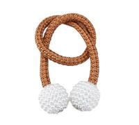 Lasitech Embrasse de Rideau magnétique en Perles, 1 pièce, décoration d'intérieur, Support Boucle, Boule Suspendue, Sangles, Accessoires(Light Coffee)