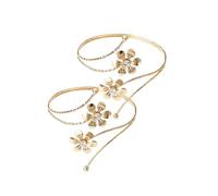 Lasitech Embrasses de Rideaux en métal Forme Feuille, 1 ou 2 pièces, Porte-Cravate réglable, Crochet décoratif for(2pcs Gold Flowers)