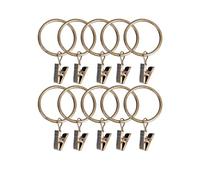 Lasitech Lot de 10 Anneaux Rideau en métal avec Clips(Bronze-32cm)