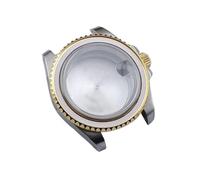 Lasitech Montre GMT for Homme, boîtier 40,5 mm, Acier argenté/Noir, Compatible avec Les modèles NH34, NH35 et NH36, boîtier en Verre Saphir, Cadran 28,5(6silvery Gold,One Way)