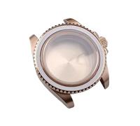 Lasitech Montre GMT for Homme, boîtier 40,5 mm, Acier argenté/Noir, Compatible avec Les modèles NH34, NH35 et NH36, boîtier en Verre Saphir, Cadran 28,5(29rose Gold,Two Way)