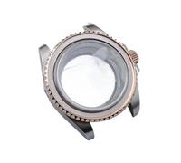 Lasitech Montre GMT for Homme, boîtier 40,5 mm, Acier argenté/Noir, Compatible avec Les modèles NH34, NH35 et NH36, boîtier en Verre Saphir, Cadran 28,5(23silvery Rose,One Way)