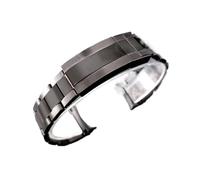 Lasitech Montre GMT for Homme, boîtier 40,5 mm, Acier argenté/Noir, Compatible avec Les modèles NH34, NH35 et NH36, boîtier en Verre Saphir, Cadran 28,5(2 Black,Two Way)