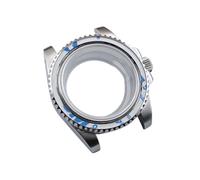 Lasitech Montre GMT for Homme, boîtier 40,5 mm, Acier argenté/Noir, Compatible avec Les modèles NH34, NH35 et NH36, boîtier en Verre Saphir, Cadran 28,5(3silvery,Two Way)