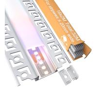 LASLUX 16 x Profilé LED encastrable 2m (32m) - Profile alu pour ruban LED 28 x13.8mm avec diffuseur opale - Pour bandes LED jusqu’à 21mm