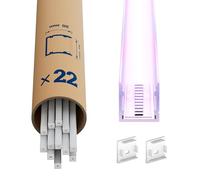 LASLUX 22x Profilé Alu pour Rubans LED 2M (44m) - Canal LED avec couvercle diffusant opale - Aluminium anodisé, 20 x 20 mm - Pour rubans LED décoratifs ou professionnels