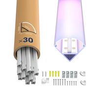 LASLUX 30x Profilé Alu d’Angle pour Rubans LED 2M (60m) - Goulotte LED aluminium 2 mètres avec capot opale - Idéal pour rubans LED puissants jusqu’à 10.5mm de large