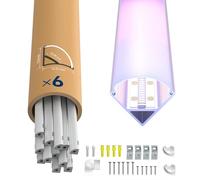 LASLUX 6x Profilés LED Aluminium d’Angle Encastrables 2M (12m) - 15.8x15.8mm - profilé LED angle en V 45° avec diffuseur opale - Pour rubans jusqu’à 10.5mm