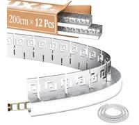 LASLUX Profilé LED flexible pour carrelage - 2 m × 12 - Profilé flexible encastré pour cloison sèche - Profilé de carrelage - Profilé d'encastrement pour plafond et mur - Profilé flexible en aluminium